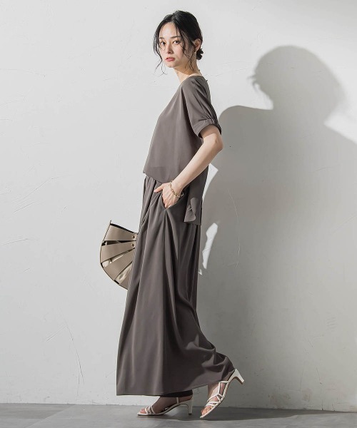 LAUTREAMONT(ロートレアモン)の「【晴れ軽】撥水シアーブラウス≪セット着用可≫(シャツ/ブラウス・レディース・カーキ/グリーン系その他/ブラック・9号)」の8枚目の写真