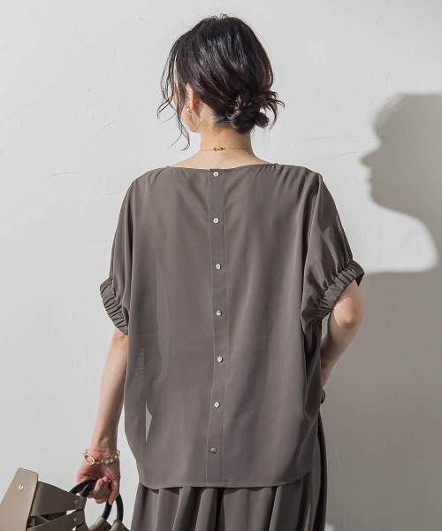 LAUTREAMONT(ロートレアモン)の「【晴れ軽】撥水シアーブラウス≪セット着用可≫(シャツ/ブラウス・レディース・カーキ/グリーン系その他/ブラック・9号)」の6枚目の写真