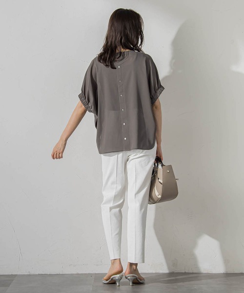 LAUTREAMONT(ロートレアモン)の「【晴れ軽】撥水シアーブラウス≪セット着用可≫(シャツ/ブラウス・レディース・カーキ/グリーン系その他/ブラック・9号)」の12枚目の写真