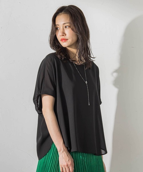 LAUTREAMONT(ロートレアモン)の「【晴れ軽】撥水シアーブラウス≪セット着用可≫(シャツ/ブラウス・レディース・カーキ/グリーン系その他/ブラック・9号)」の16枚目の写真