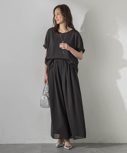LAUTREAMONT(ロートレアモン)の「【晴れ軽】撥水シアーブラウス≪セット着用可≫(シャツ/ブラウス・レディース・カーキ/グリーン系その他/ブラック・9号)」の18枚目の写真