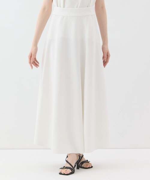WRAPINKNOT(ラッピンノット)の「【WRAPINKNOTラッピンノット】《STUDIOUS別注》knit long flare skirt/ニットロングフレアスカート(スカート・レディース・ブラック/ホワイト・1/0)」の2枚目の写真