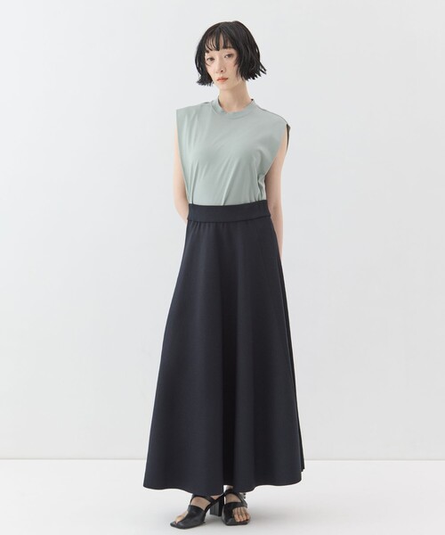 WRAPINKNOT(ラッピンノット)の「【WRAPINKNOTラッピンノット】《STUDIOUS別注》knit long flare skirt/ニットロングフレアスカート(スカート・レディース・ブラック/ホワイト・1/0)」の7枚目の写真