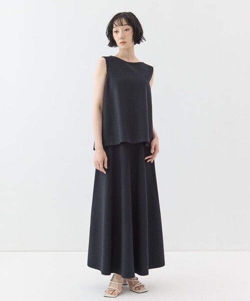 WRAPINKNOT(ラッピンノット)の「【WRAPINKNOTラッピンノット】《STUDIOUS別注》knit long flare skirt/ニットロングフレアスカート(スカート・レディース・ブラック/ホワイト・1/0)」の8枚目の写真