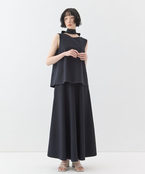 WRAPINKNOT(ラッピンノット)の「【WRAPINKNOTラッピンノット】《STUDIOUS別注》knit long flare skirt/ニットロングフレアスカート(スカート・レディース・ブラック/ホワイト・1/0)」の9枚目の写真