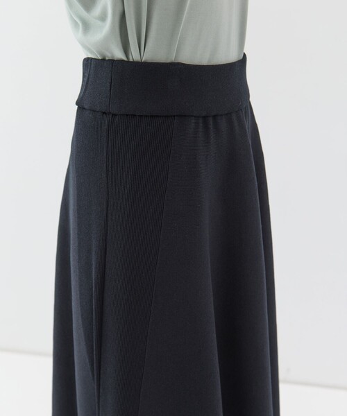 WRAPINKNOT(ラッピンノット)の「【WRAPINKNOTラッピンノット】《STUDIOUS別注》knit long flare skirt/ニットロングフレアスカート(スカート・レディース・ブラック/ホワイト・1/0)」の13枚目の写真