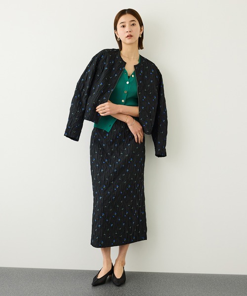ROPE'(ロペ)の「ジャガードタイトスカート/セットアップ対応・イージーケア(スカート・レディース・ブラック/ベージュ・38/36)」の14枚目の写真