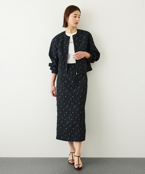 ROPE'(ロペ)の「ジャガードタイトスカート/セットアップ対応・イージーケア(スカート・レディース・ブラック/ベージュ・38/36)」の3枚目の写真