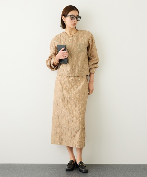 ROPE'(ロペ)の「ジャガードタイトスカート/セットアップ対応・イージーケア(スカート・レディース・ブラック/ベージュ・38/36)」の5枚目の写真