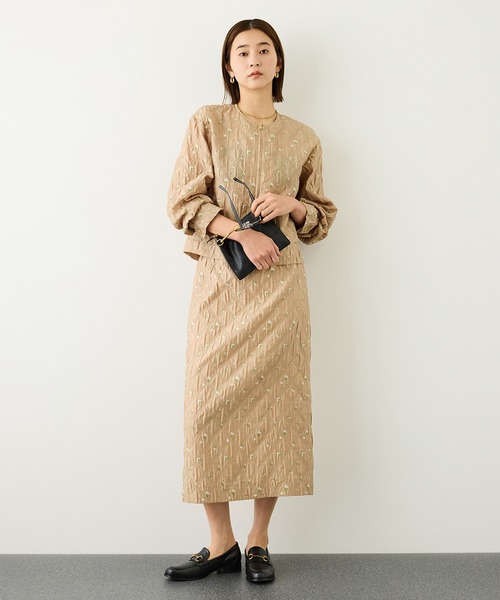 ROPE'(ロペ)の「ジャガードタイトスカート/セットアップ対応・イージーケア(スカート・レディース・ブラック/ベージュ・38/36)」の19枚目の写真