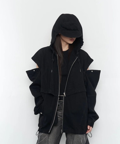 POOLDE(プールデ)の「SWITCH DENIM JACKET(デニムジャケット・レディース・ブルー/ブラック・FREE)」の12枚目の写真