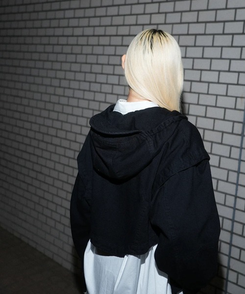 POOLDE(プールデ)の「SWITCH DENIM JACKET(デニムジャケット・レディース・ブルー/ブラック・FREE)」の3枚目の写真