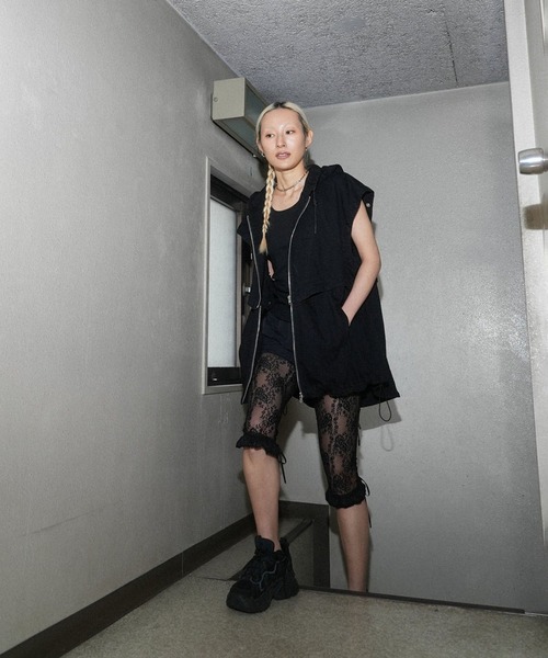 POOLDE(プールデ)の「SWITCH DENIM JACKET(デニムジャケット・レディース・ブルー/ブラック・FREE)」の4枚目の写真