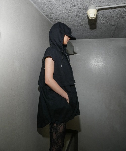 POOLDE(プールデ)の「SWITCH DENIM JACKET(デニムジャケット・レディース・ブルー/ブラック・FREE)」の5枚目の写真