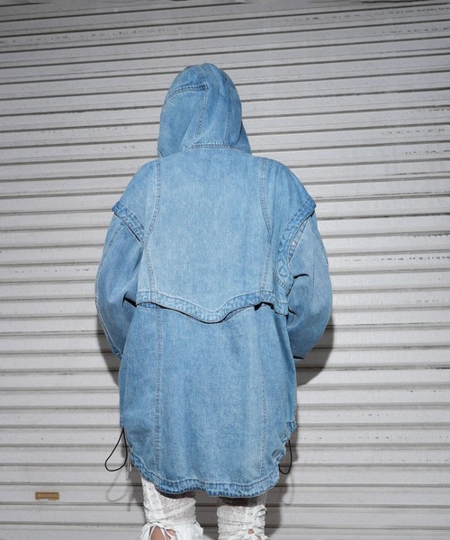 POOLDE(プールデ)の「SWITCH DENIM JACKET(デニムジャケット・レディース・ブルー/ブラック・FREE)」の7枚目の写真