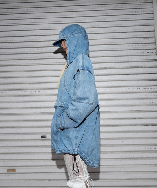 POOLDE(プールデ)の「SWITCH DENIM JACKET(デニムジャケット・レディース・ブルー/ブラック・FREE)」の8枚目の写真