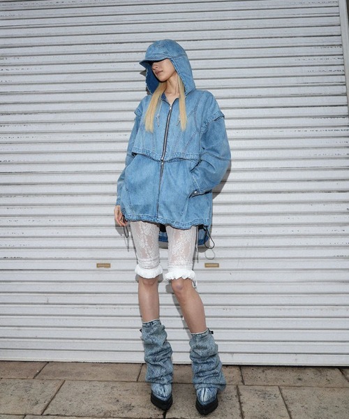 POOLDE(プールデ)の「SWITCH DENIM JACKET(デニムジャケット・レディース・ブルー/ブラック・FREE)」の9枚目の写真