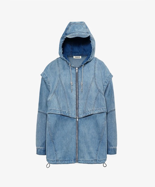 POOLDE(プールデ)の「SWITCH DENIM JACKET(デニムジャケット・レディース・ブルー/ブラック・FREE)」の11枚目の写真
