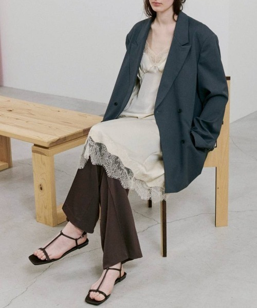 TODAYFUL（トゥデイフル）の「[TODAYFUL/トゥデイフル] サテンレース キャミワンピース（ワンピース・レディース・アイボリー/ブラック・36）」の6枚目の写真