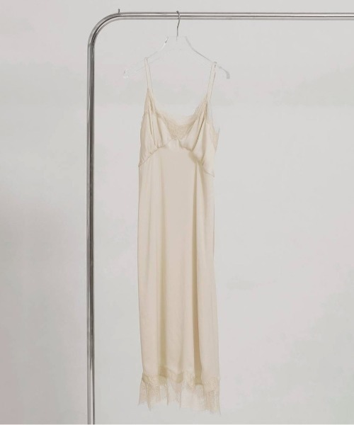 TODAYFUL（トゥデイフル）の「[TODAYFUL/トゥデイフル] サテンレース キャミワンピース（ワンピース・レディース・アイボリー/ブラック・36）」の12枚目の写真
