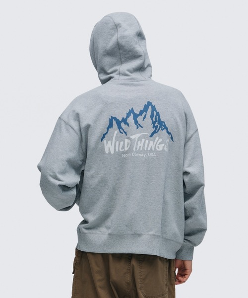 WILD THINGS(ワイルドシングス)の「ワイルドマウンテン スウェットジップパーカー|WILD MOUNTAIN SWEAT ZIP PARKA(パーカー・メンズ・ブラック/ネイビー/グレー/カーキ・M/S/XL/L)」の2枚目の写真