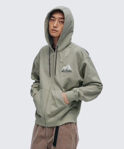 WILD THINGS(ワイルドシングス)の「ワイルドマウンテン スウェットジップパーカー|WILD MOUNTAIN SWEAT ZIP PARKA(パーカー・メンズ・ブラック/ネイビー/グレー/カーキ・M/S/XL/L)」の3枚目の写真