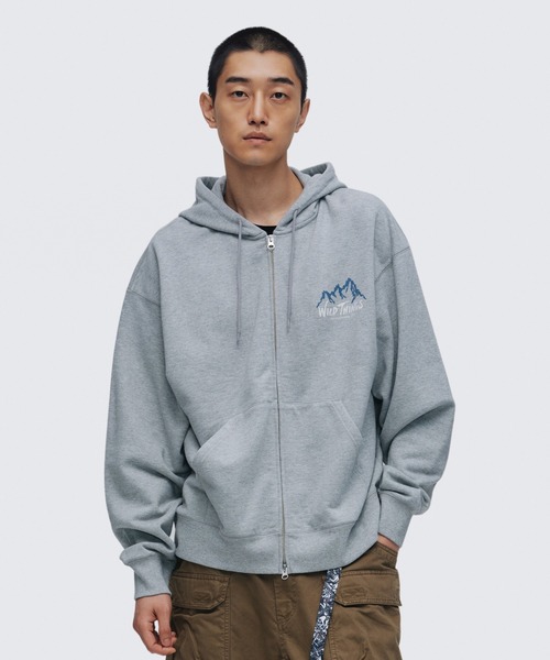 WILD THINGS(ワイルドシングス)の「ワイルドマウンテン スウェットジップパーカー|WILD MOUNTAIN SWEAT ZIP PARKA(パーカー・メンズ・ブラック/ネイビー/グレー/カーキ・M/S/XL/L)」の6枚目の写真