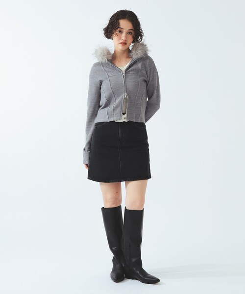 Ray BEAMS（レイビームス）の「Lee / STANDARD WARDROBE デニム ミニスカート（デニムスカート・レディース・ブルー系その他/ブラック・X-SMALL/SMALL）」の3枚目の写真