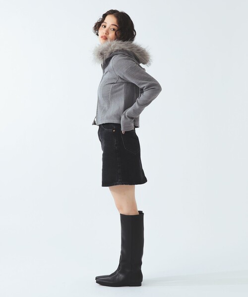 Ray BEAMS（レイビームス）の「Lee / STANDARD WARDROBE デニム ミニスカート（デニムスカート・レディース・ブルー系その他/ブラック・X-SMALL/SMALL）」の4枚目の写真