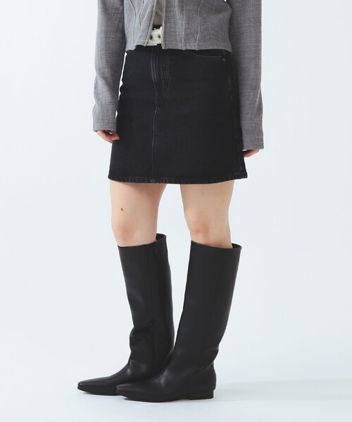 Ray BEAMS（レイビームス）の「Lee / STANDARD WARDROBE デニム ミニスカート（デニムスカート・レディース・ブルー系その他/ブラック・X-SMALL/SMALL）」の6枚目の写真
