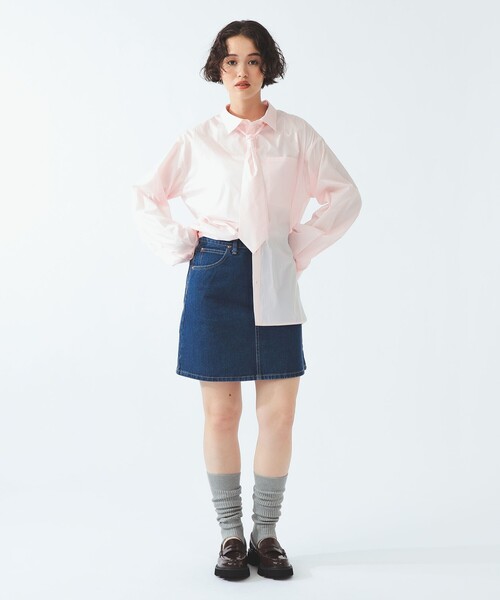 Ray BEAMS（レイビームス）の「Lee / STANDARD WARDROBE デニム ミニスカート（デニムスカート・レディース・ブルー系その他/ブラック・X-SMALL/SMALL）」の7枚目の写真