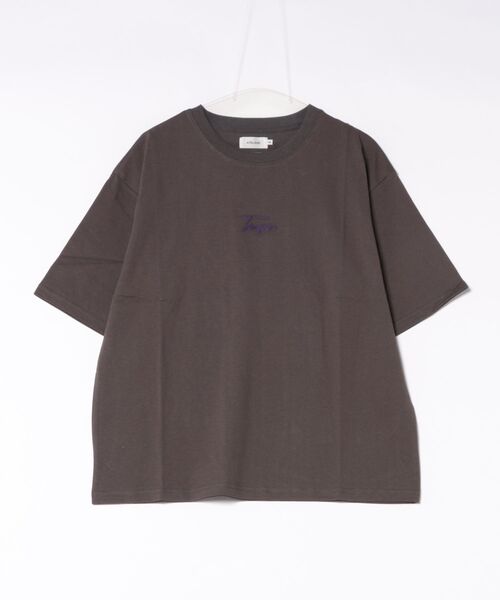 ARCHIVER(アーカイバ)の「【RES】【ATELANE】16/1 OE天竺 刺繍Tee(Tシャツ/カットソー・メンズ・チャコールグレー・MEDIUM)」の1枚目の写真