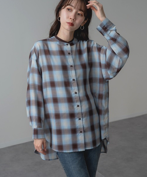 ANNA LUNA(アンナルナ)の「【ANNA LUNA】 オンブレ―チェック が映える 長袖 ブラウス(シャツ/ブラウス・レディース・ブラウン/ブラック・MEDIUM)」の3枚目の写真