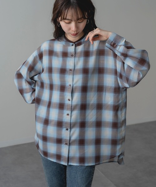 ANNA LUNA(アンナルナ)の「【ANNA LUNA】 オンブレ―チェック が映える 長袖 ブラウス(シャツ/ブラウス・レディース・ブラウン/ブラック・MEDIUM)」の11枚目の写真