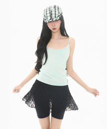 MIRECO（ミレコ）の「LACE LAYER WRAP SKORT BLACK（その他パンツ）」