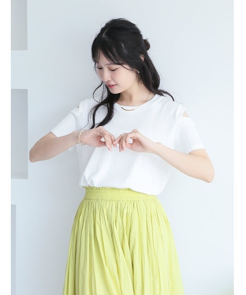 fifth（フィフス）の「オープンショルダーサマーTシャツ（Tシャツ/カットソー・レディース・ブラック/ホワイト・M）」の10枚目の写真