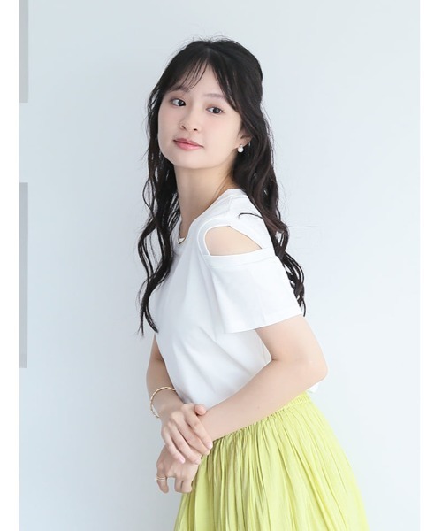 fifth（フィフス）の「オープンショルダーサマーTシャツ（Tシャツ/カットソー・レディース・ブラック/ホワイト・M）」の11枚目の写真