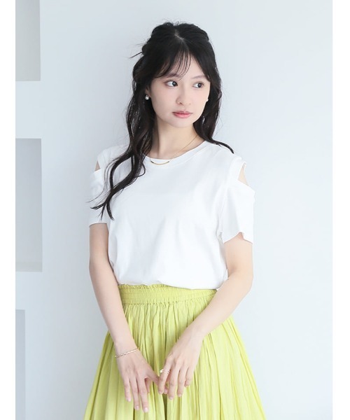 fifth（フィフス）の「オープンショルダーサマーTシャツ（Tシャツ/カットソー・レディース・ブラック/ホワイト・M）」の17枚目の写真