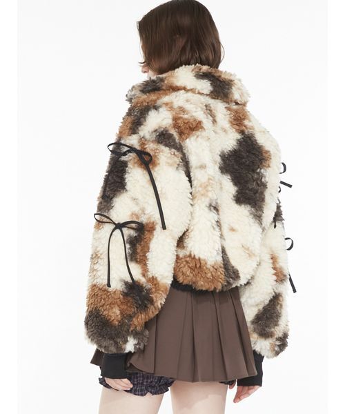 SORIN（ソリン　）の「Synthetic Fur Ribbon Blouson / シンセティックファーリボンブルゾン（ブルゾン・レディース・オフホワイト/ダークグレー/アニマル・38）」の11枚目の写真