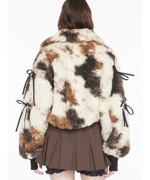 SORIN（ソリン　）の「Synthetic Fur Ribbon Blouson / シンセティックファーリボンブルゾン（ブルゾン・レディース・オフホワイト/ダークグレー/アニマル・38）」の12枚目の写真