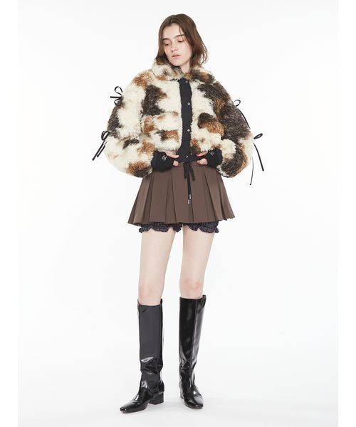 SORIN（ソリン　）の「Synthetic Fur Ribbon Blouson / シンセティックファーリボンブルゾン（ブルゾン・レディース・オフホワイト/ダークグレー/アニマル・38）」の14枚目の写真