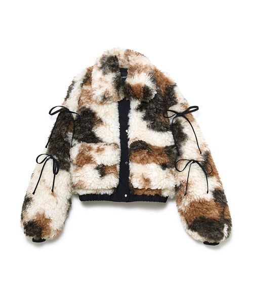 SORIN（ソリン　）の「Synthetic Fur Ribbon Blouson / シンセティックファーリボンブルゾン（ブルゾン・レディース・オフホワイト/ダークグレー/アニマル・38）」の18枚目の写真