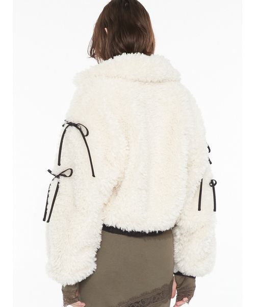 SORIN（ソリン　）の「Synthetic Fur Ribbon Blouson / シンセティックファーリボンブルゾン（ブルゾン・レディース・オフホワイト/ダークグレー/アニマル・38）」の21枚目の写真