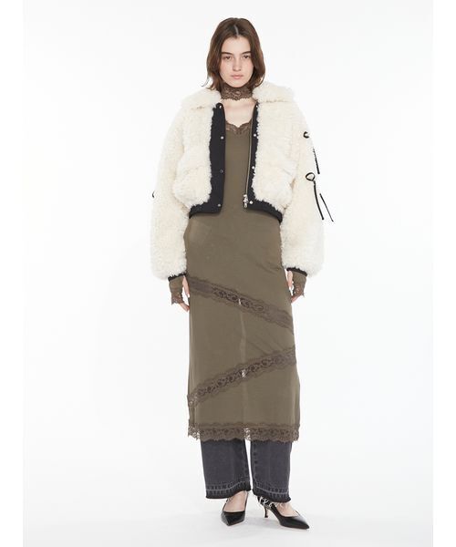 SORIN（ソリン　）の「Synthetic Fur Ribbon Blouson / シンセティックファーリボンブルゾン（ブルゾン・レディース・オフホワイト/ダークグレー/アニマル・38）」の22枚目の写真
