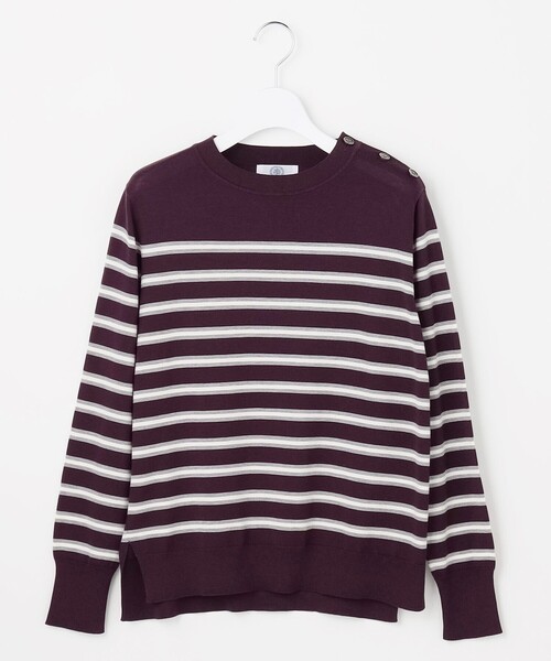 J.PRESS Ladies(J.プレス レディス)の「SILKY WOOL ボーダー ニット(ニット/セーター・レディース・ベージュ系1・SMALL)」の5枚目の写真