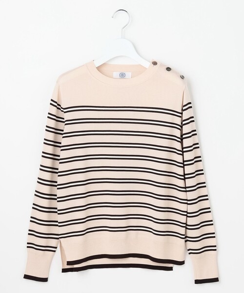 J.PRESS Ladies(J.プレス レディス)の「SILKY WOOL ボーダー ニット(ニット/セーター・レディース・ベージュ系1・SMALL)」の6枚目の写真
