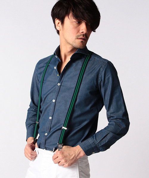 BRILLA per il gusto（ブリッラペルイルグースト）の「Albert Thurston modernity / ストライプ ブレイシズ（サスペンダー・メンズ・レッド/グリーン・ONE SIZE）」の9枚目の写真