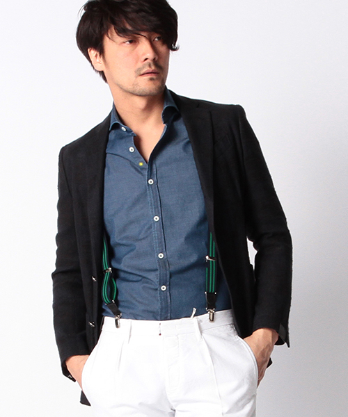 BRILLA per il gusto（ブリッラペルイルグースト）の「Albert Thurston modernity / ストライプ ブレイシズ（サスペンダー・メンズ・レッド/グリーン・ONE SIZE）」の8枚目の写真
