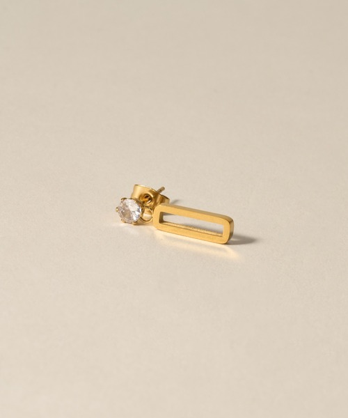 novice（ノーヴィス）の「【novice】Linear Stone Pierce［Stainless］（ピアス（両耳用）・レディース・シルバー/ゴールド・FREE）」の4枚目の写真
