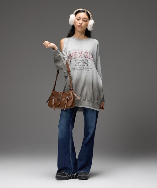 X-girl(エックスガール)の「ZIP AND BELT FAUX LEATHER BAG(ショルダーバッグ・レディース・ブラック/ブラウン/ピンク・ONE SIZE)」の13枚目の写真